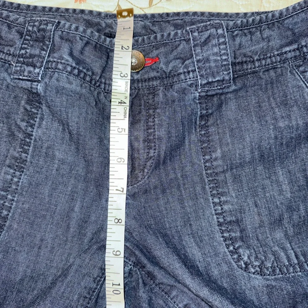 Tommy Hilfiger Y2K Grunge Utility Denim Gorpcore Cargo Bermuda Shorts 2‎ Preppy